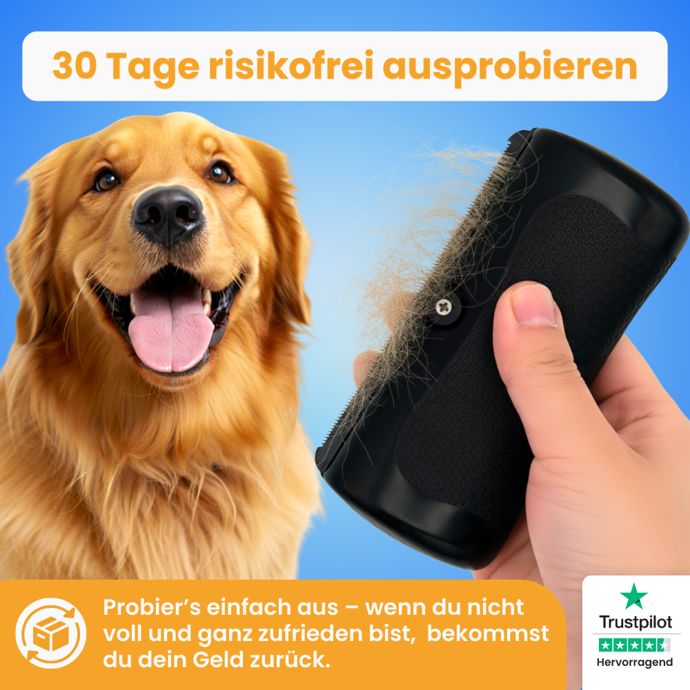 Fellbürste von Pfoties – entfernt lose Unterwolle und Verfilzungen sanft und effektiv. Geeignet für Hunde, sorgt für gepflegtes, gesundes Fell ohne Ziepen.