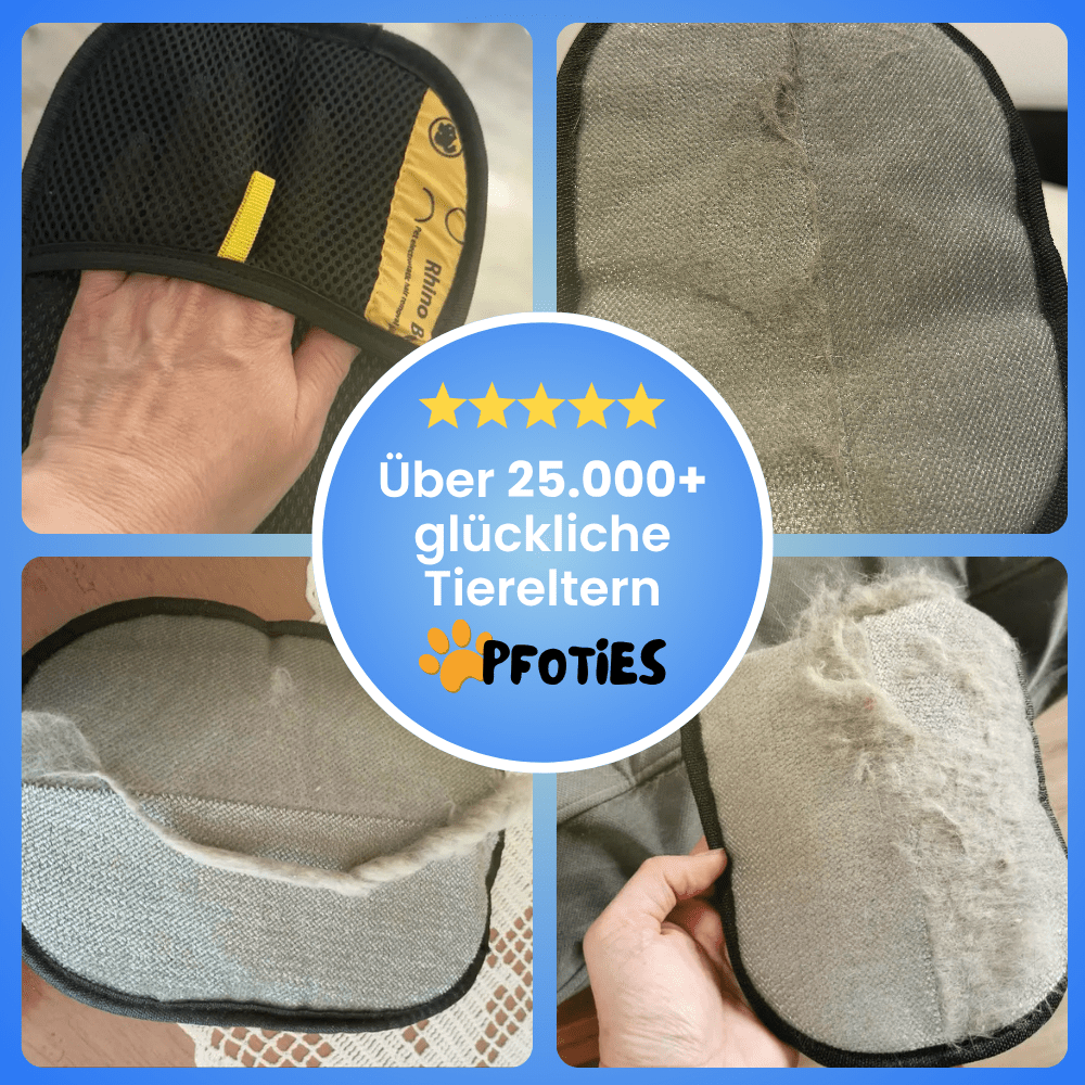 Pfoties Fellwischer entfernt zuverlässig Tierhaare von Kleidung, Sofa, Teppichen und Autositzen – wiederverwendbar, waschbar und nachhaltig.