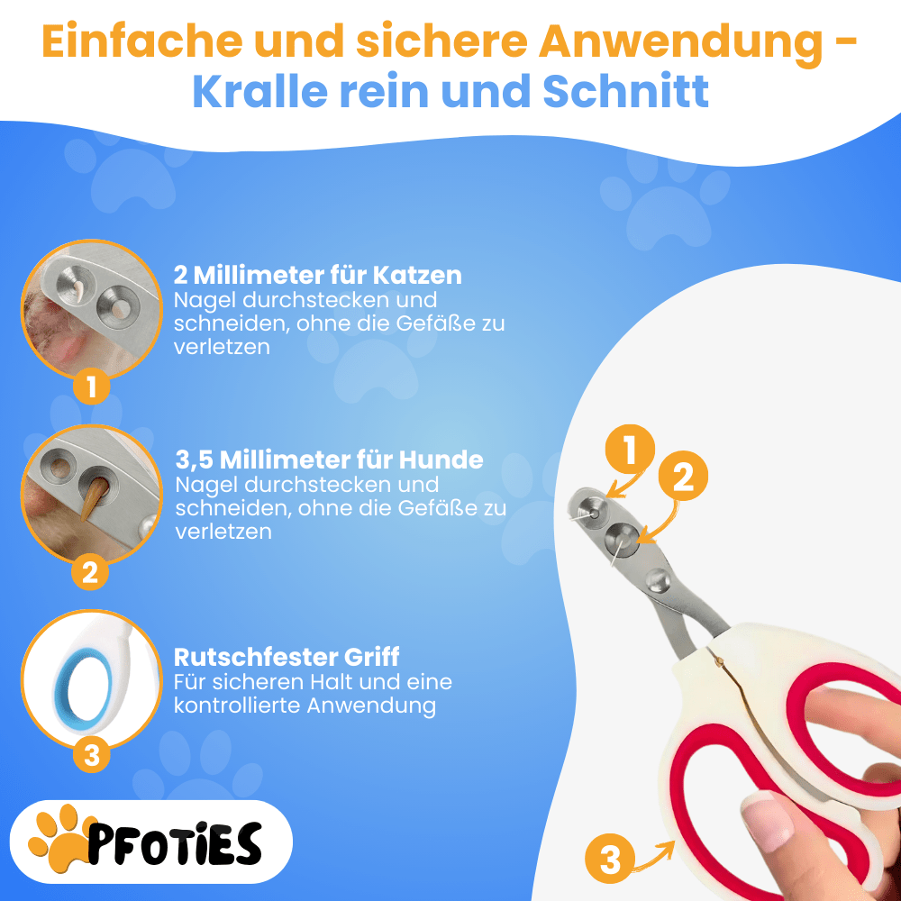 Krallenschere für Hunde und Katzen Pfoties™