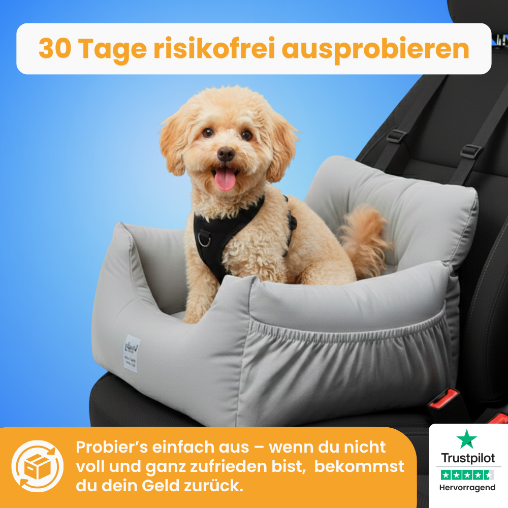 ReiseNest - Premium Hunde Autositz inkl. Sicherheitsgurt