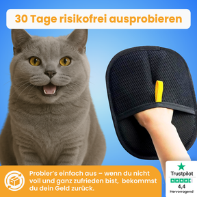 Pfoties Fellwischer entfernt zuverlässig Tierhaare von Kleidung, Sofa, Teppichen und Autositzen – wiederverwendbar, waschbar und nachhaltig.