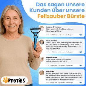 Fellzauber Bürste – Entfernt Unterwolle & Verfilzungen sanft