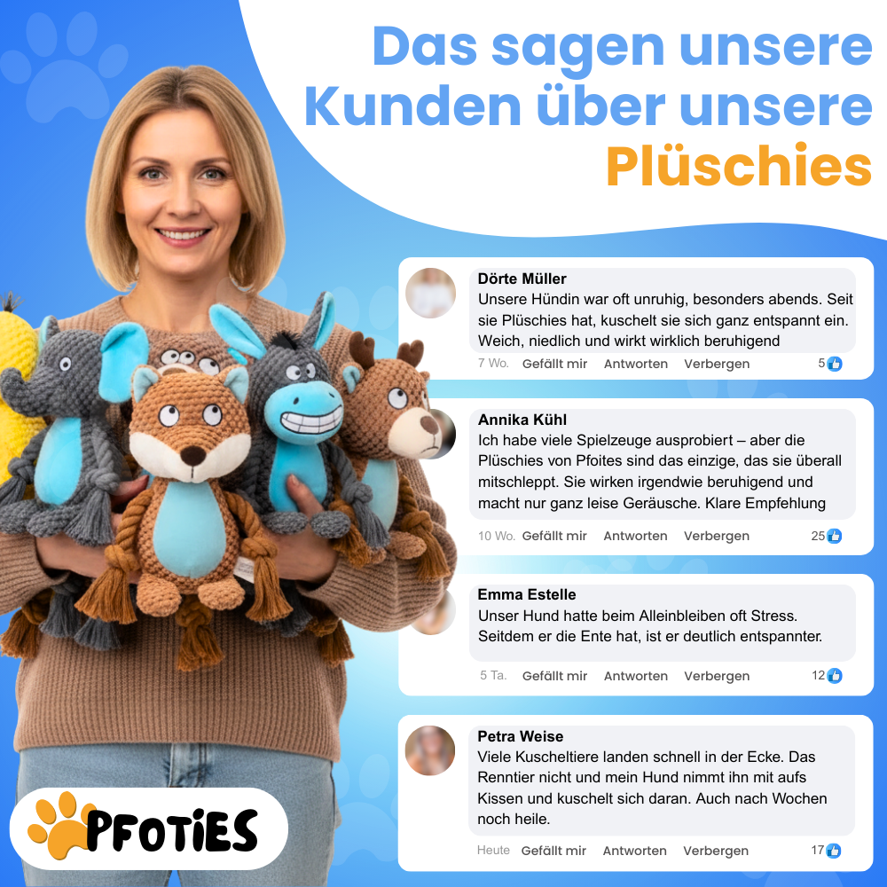 Plüschies - Zum zerren, kauen & lieben | Pfoties® Original
